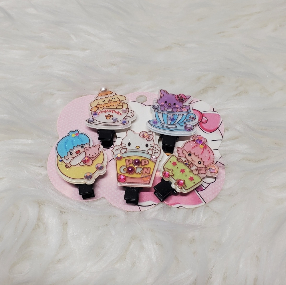 💖10 FOR 20💖Sanrio Pastel Cartoon Hair Clips Set
